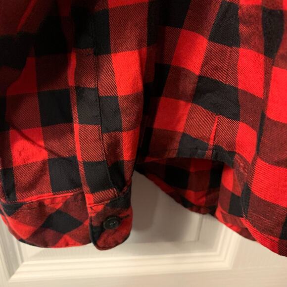 Pendleton Women's Buffalo Plaid Flannel Shirt Size XL Red Black Cotton Cabincore - Picture 5 of 8
